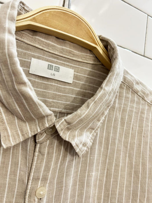 uniqlo 100% linen long sleeve shirt - good market thrift store