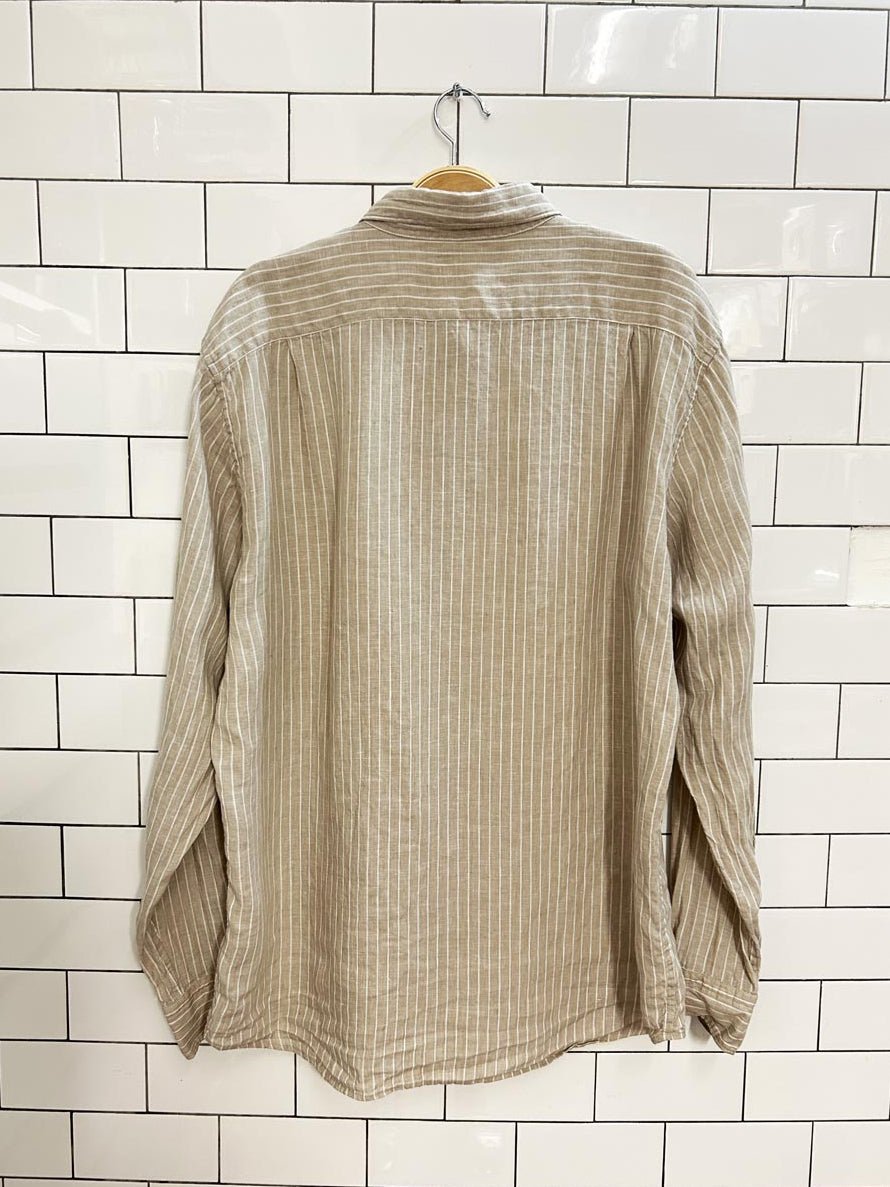 uniqlo 100% linen long sleeve shirt - good market thrift store