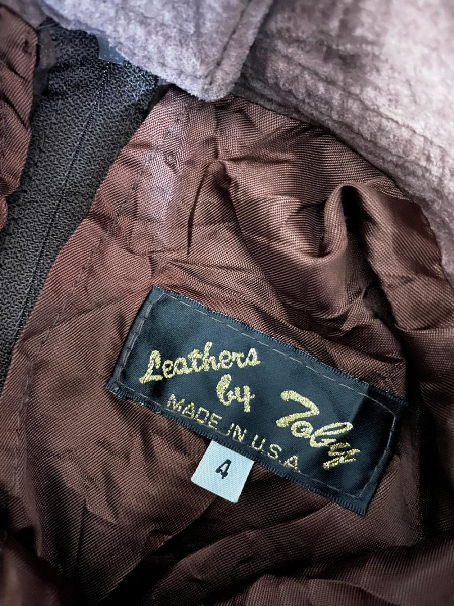 vintage 70s leathers by toby basque waist suede full maxi skirt | made in USA - good market thrift store