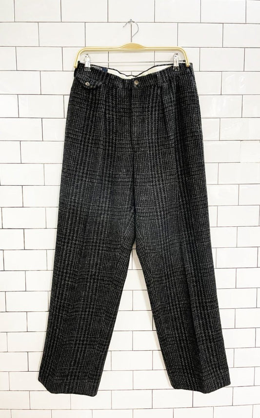 vintage 90s polo ralph lauren wool tweed pleated trouser | made in USA - good market thrift store