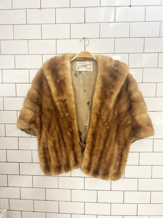 vintage 50s mink fur stole - good market thrift store
