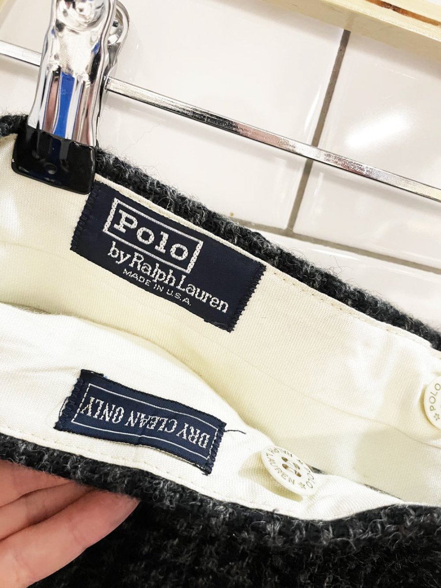 vintage 90s polo ralph lauren wool tweed pleated trouser | made in USA - good market thrift store