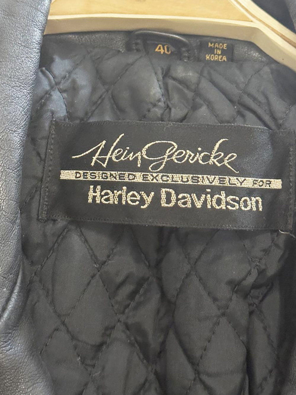 vintage harley davidson leather quilted moto jacket | hein gericke | lined
