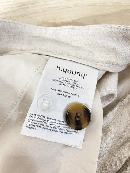 b young linen - blend wide leg trouser - good market thrift store