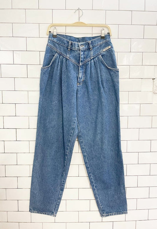 vintage 80s cherokee basque waist pleated high rise jeans | made in USA - good market thrift store