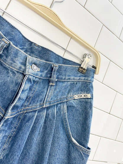 vintage 80s cherokee basque waist pleated high rise jeans | made in USA - good market thrift store