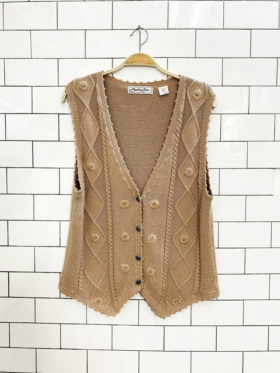 vintage 90s barbara sue 100% cotton knit vest - good market thrift store