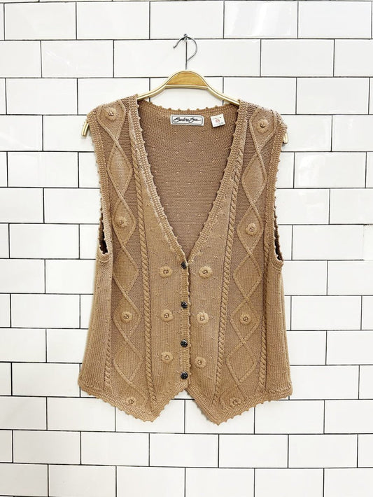 vintage 90s barbara sue 100% cotton knit vest - good market thrift store