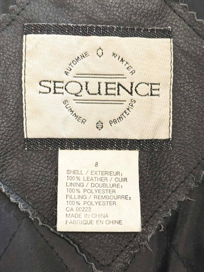 vintage 00s sequence leather full button jacket | quilted lining