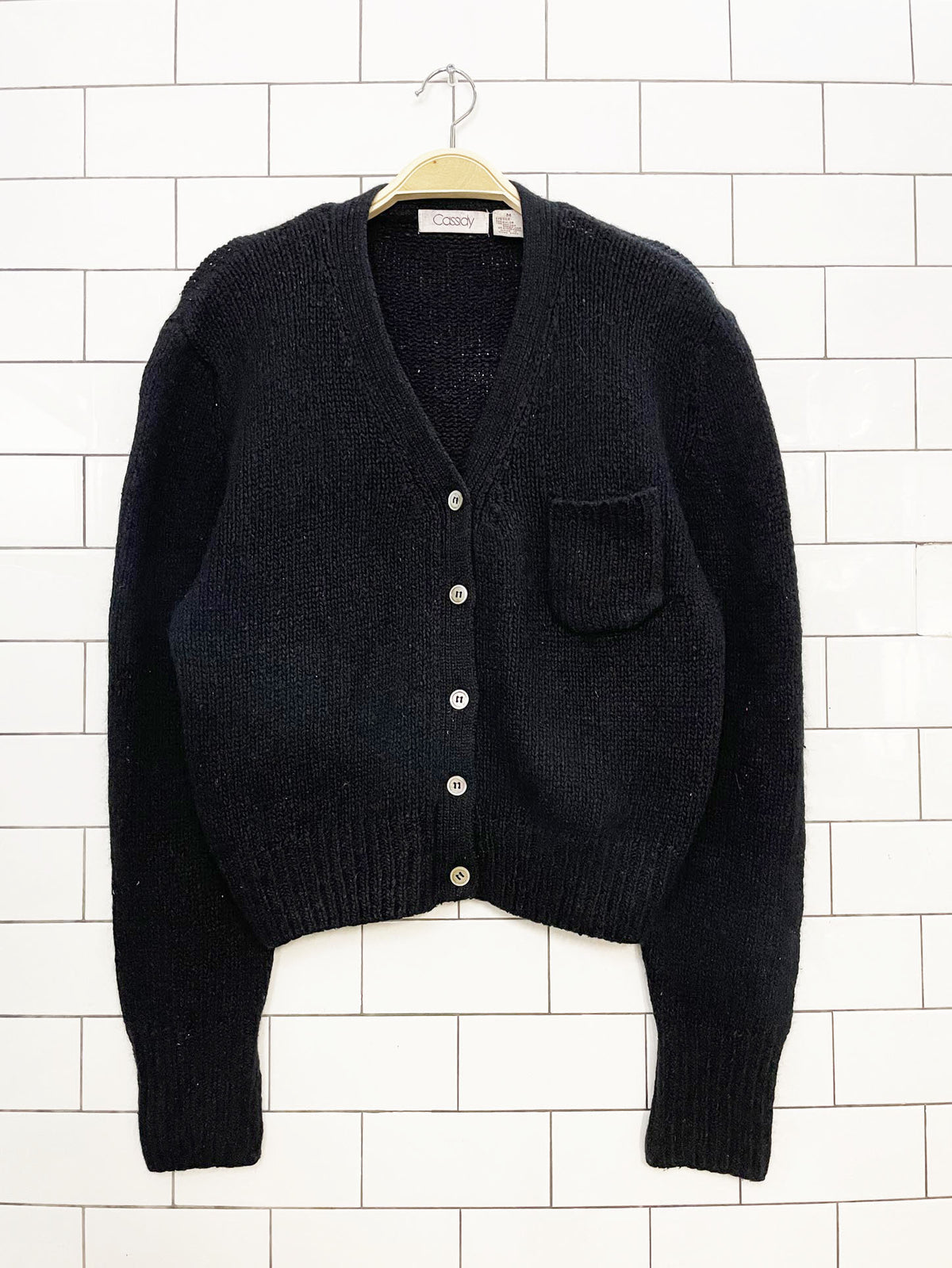 vintage cassidy silk-angora blend knit cardigan sweater