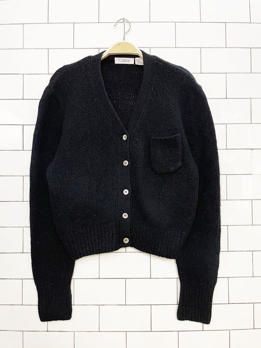 vintage cassidy silk-angora blend knit cardigan sweater