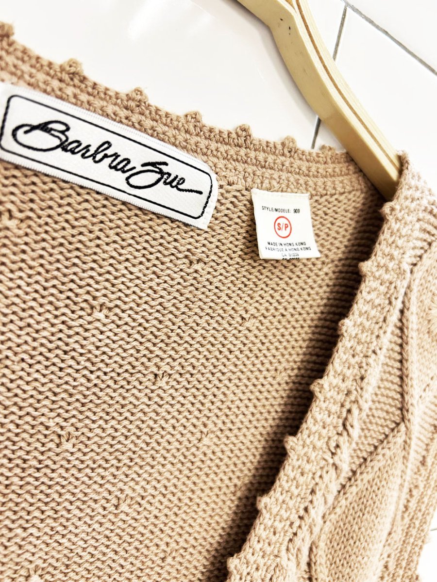 vintage 90s barbara sue 100% cotton knit vest - good market thrift store