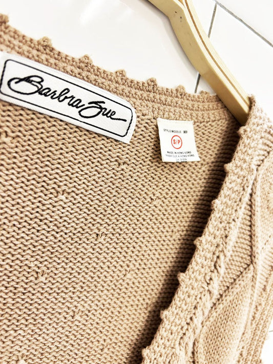 vintage 90s barbara sue 100% cotton knit vest - good market thrift store