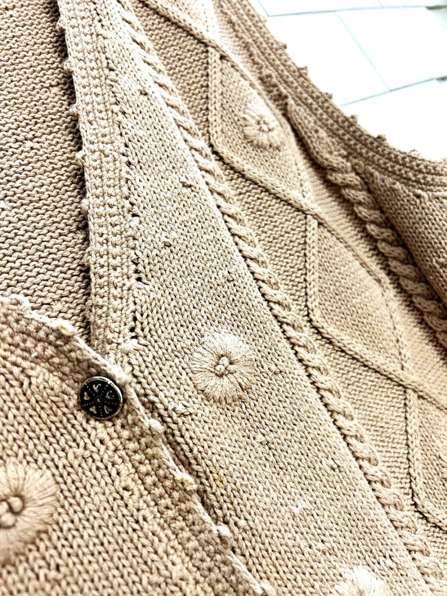 vintage 90s barbara sue 100% cotton knit vest - good market thrift store