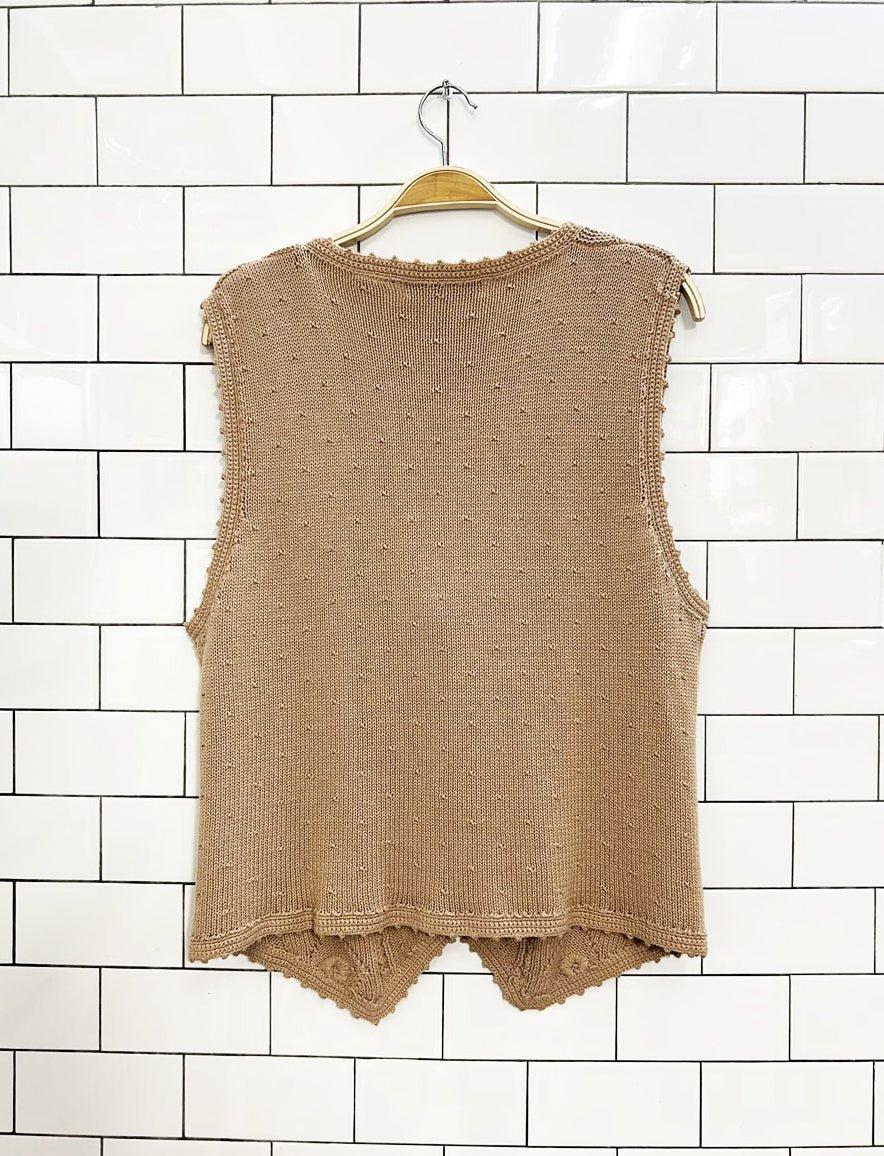 vintage 90s barbara sue 100% cotton knit vest - good market thrift store
