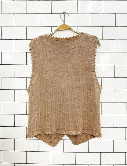 vintage 90s barbara sue 100% cotton knit vest - good market thrift store