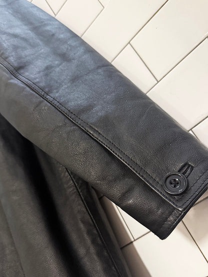 vintage 00s sequence leather full button jacket | quilted lining