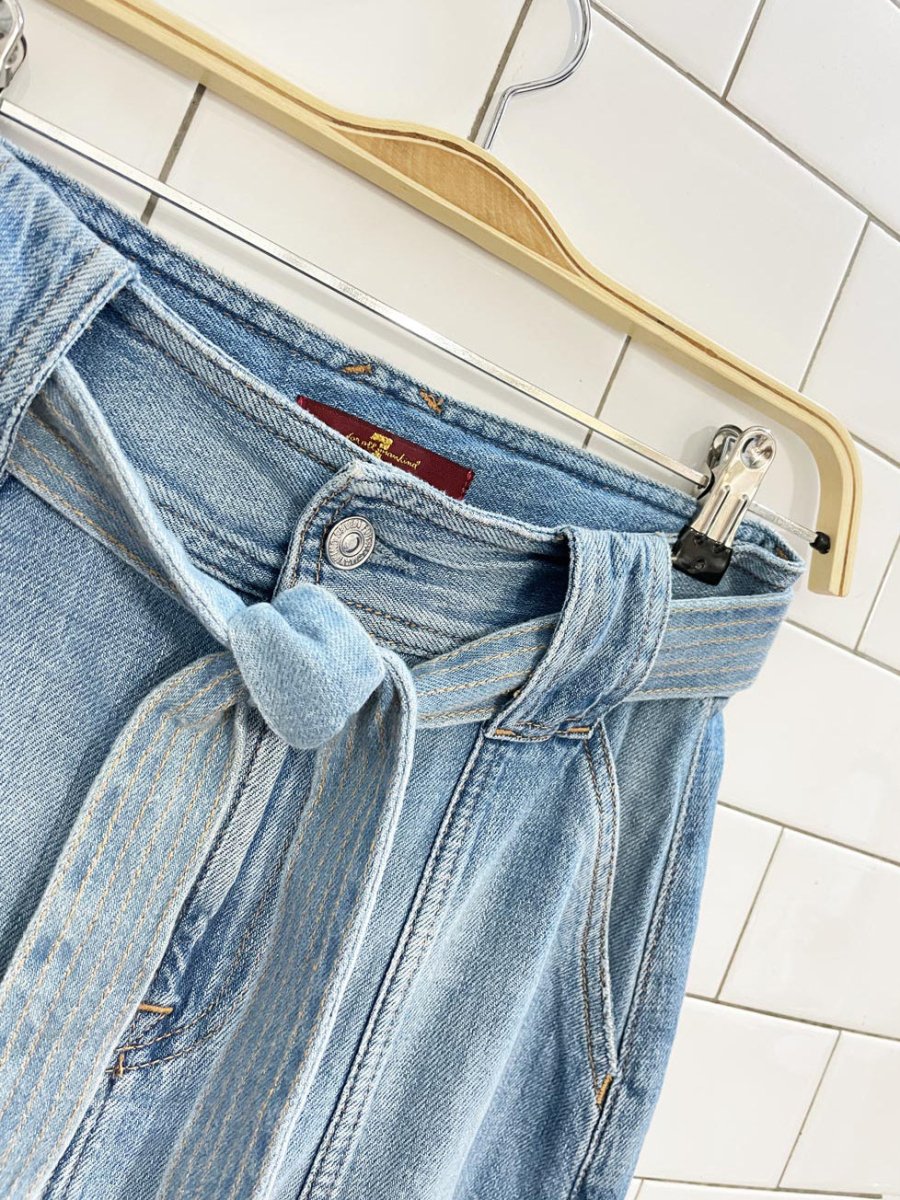 7 for all mankind belted denim maxi skirt - good market thrift store