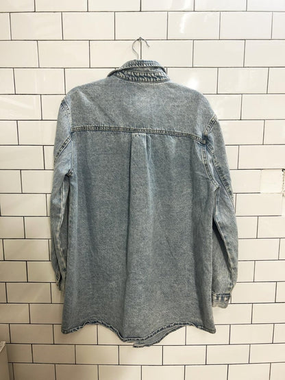 shein light wash jean button down - good market thrift store