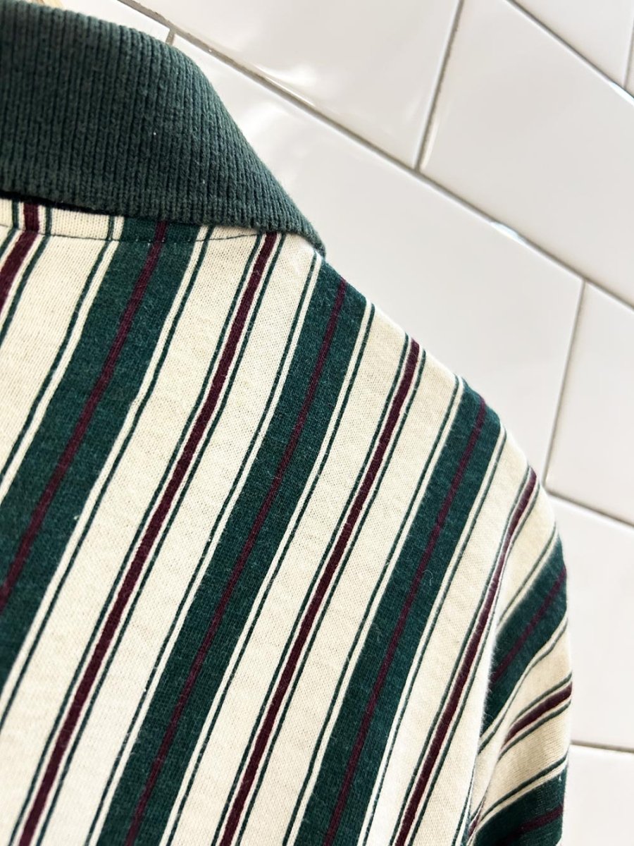 vintage 90s northern reflection contrast collar striped shirt - good market thrift store