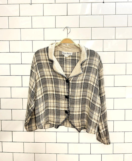 vintage 90s sharon anthony cropped button down - good market thrift store