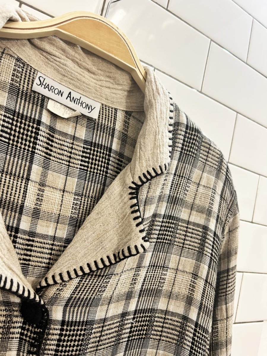 vintage 90s sharon anthony cropped button down - good market thrift store