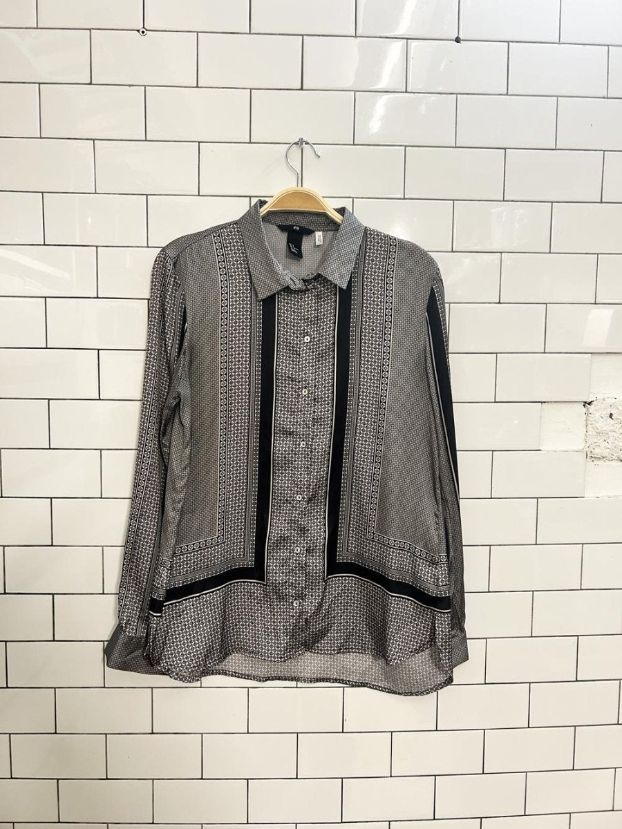 h&m satin scarf print blouse - good market thrift store