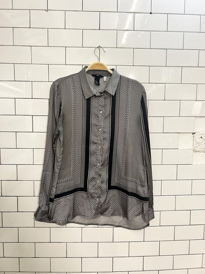 h&m satin scarf print blouse - good market thrift store
