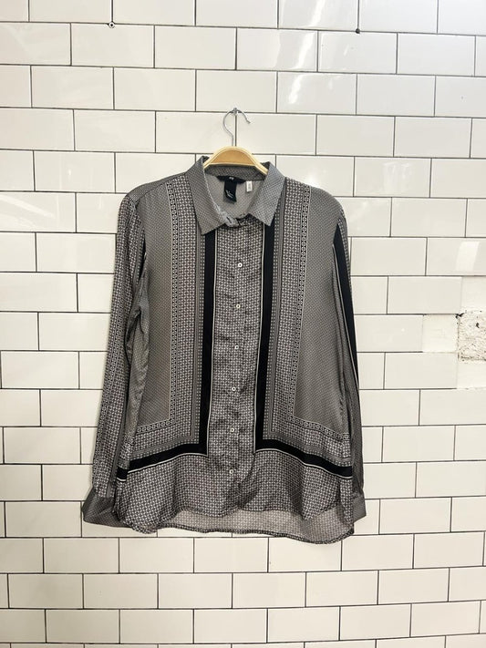h&m satin scarf print blouse - good market thrift store