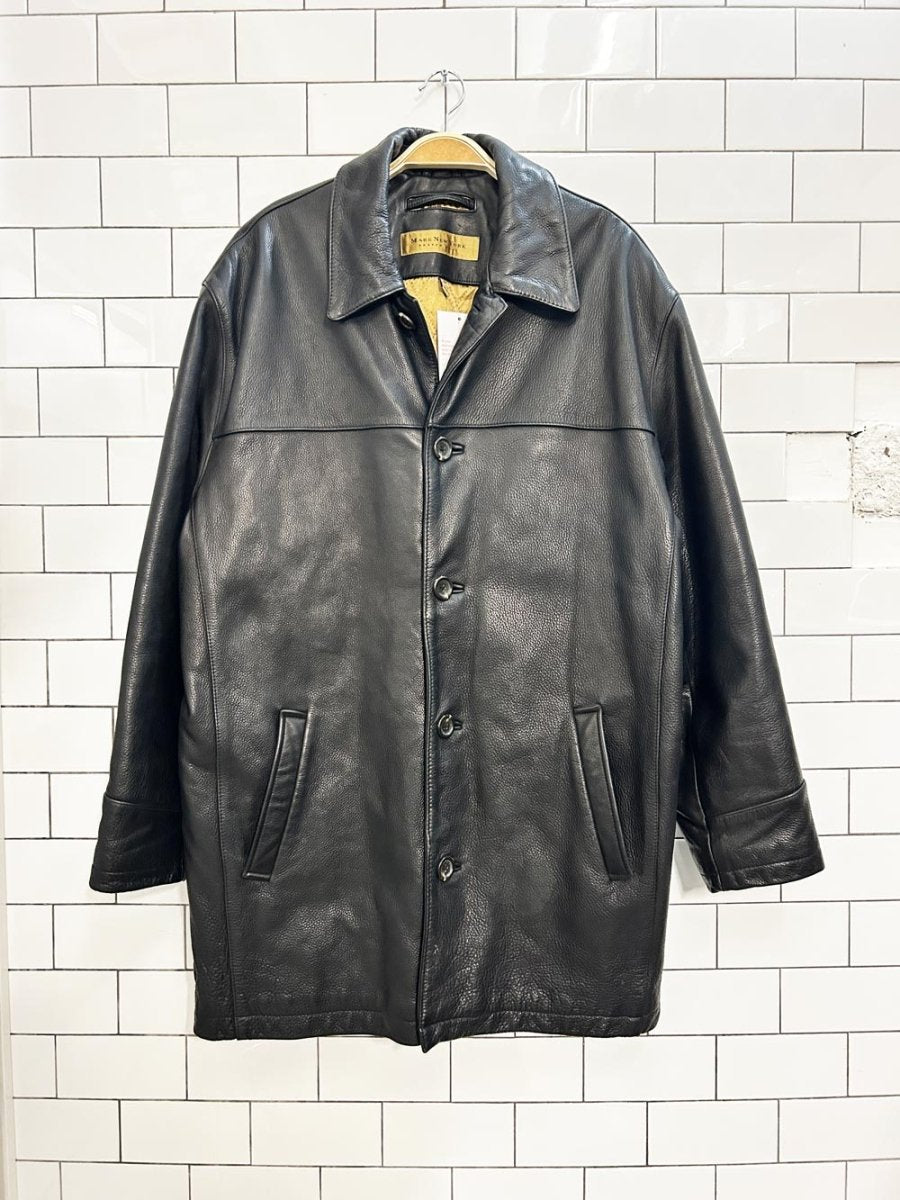 marc ny heavy leather lined coat - good market thrift store