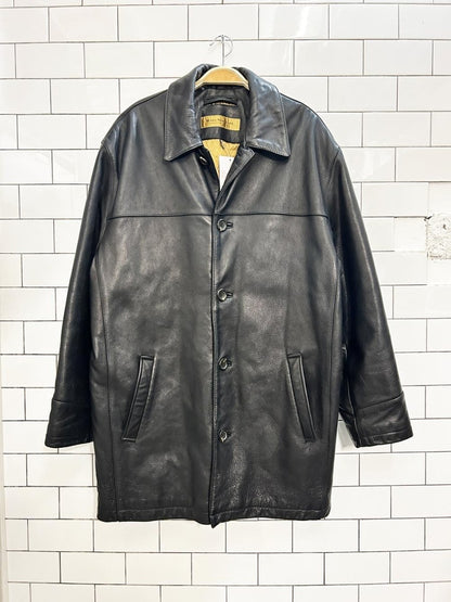 marc ny heavy leather lined coat - good market thrift store
