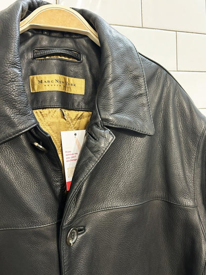 marc ny heavy leather lined coat - good market thrift store