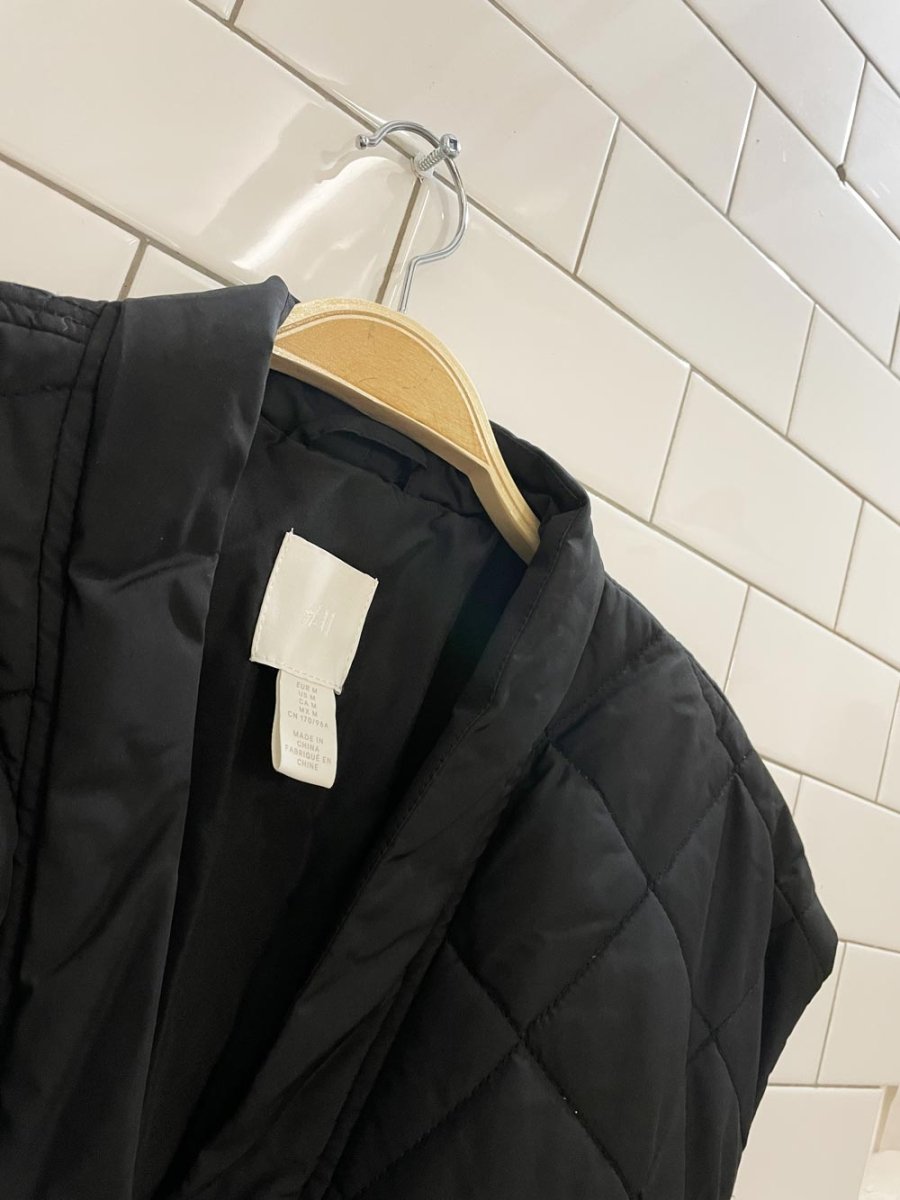 h&m long diamond quilted tie - belt vest - good market thrift store