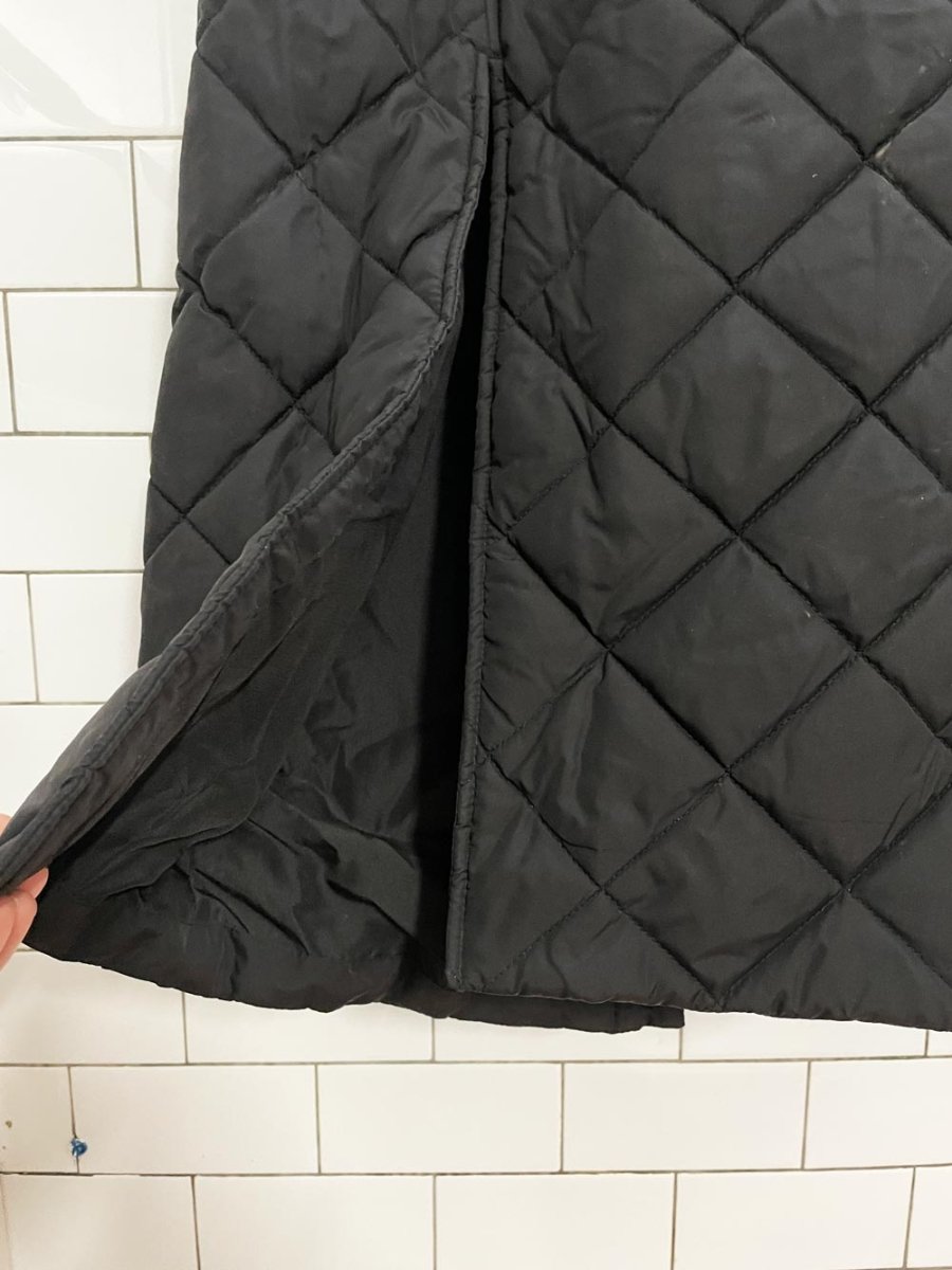 h&m long diamond quilted tie - belt vest - good market thrift store