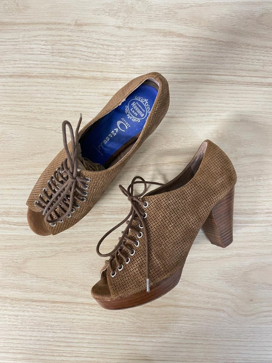 jeffrey campbell x anthropologie suede roosevelt heel - good market thrift store