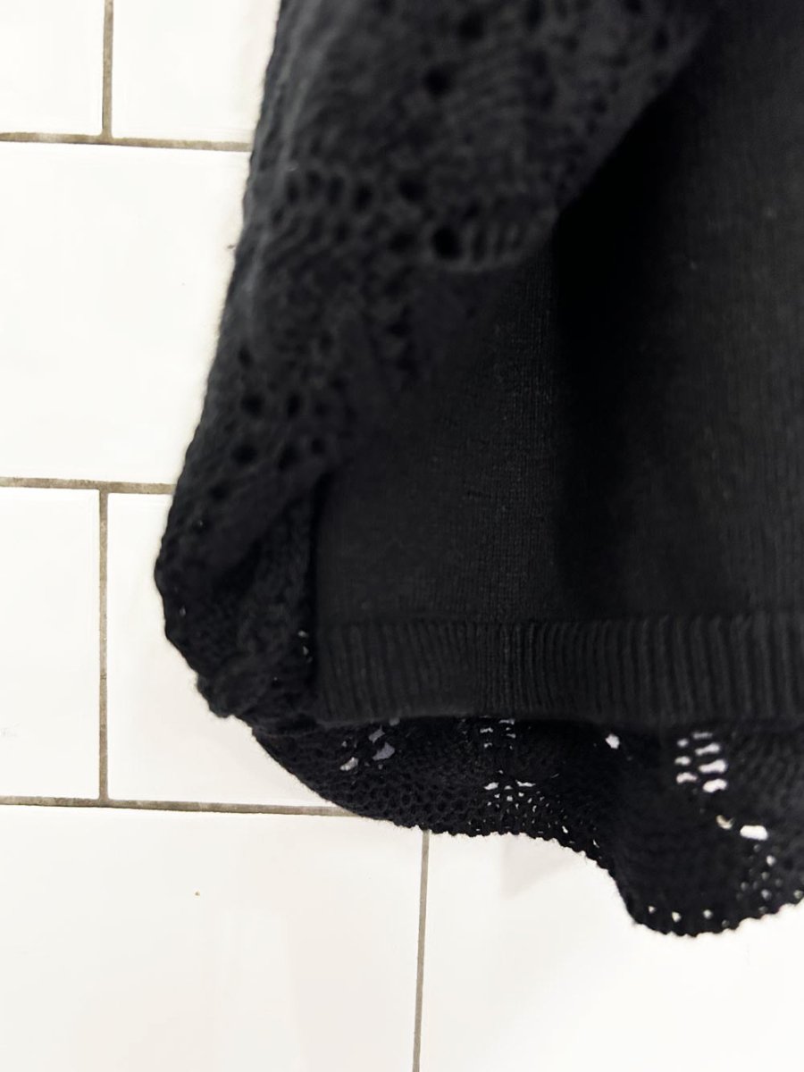 crochet knit fan pattern midi dress - good market thrift store