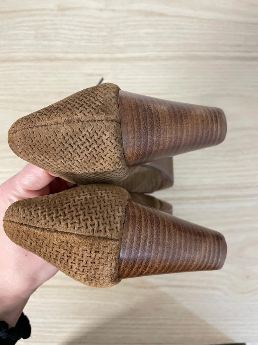 jeffrey campbell x anthropologie suede roosevelt heel - good market thrift store