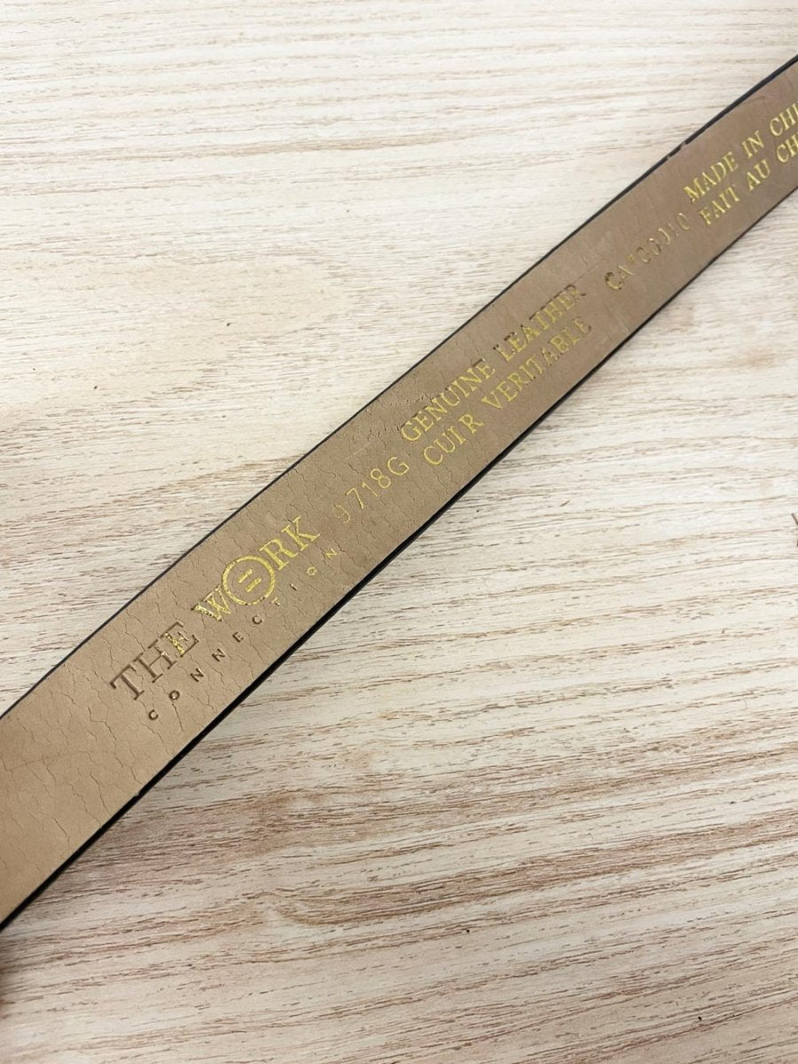 vintage 00s the work bow joint leather belt - good market thrift store