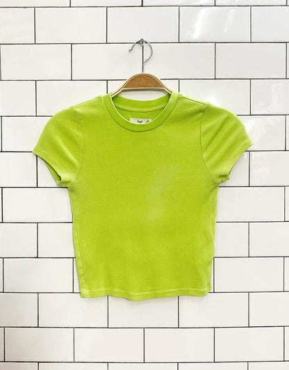 tna neon ribbed cropped tee - good market thrift store