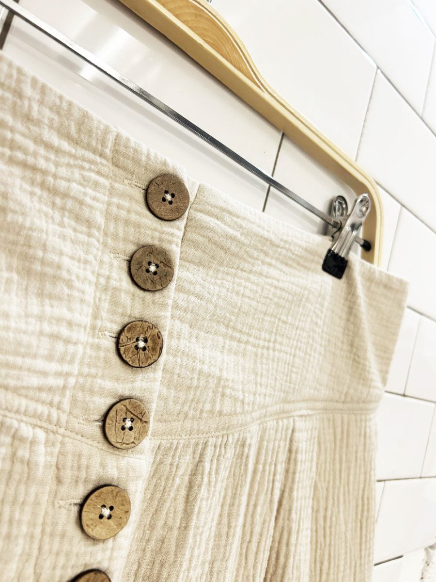 charlie paige gauze cotton wide leg cropped pant | anthropologie - good market thrift store