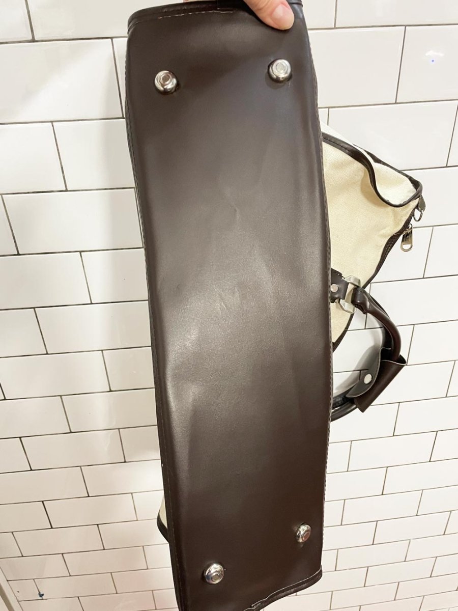 vintage MIT 'gucci stripe' canvas travel bag - good market thrift store