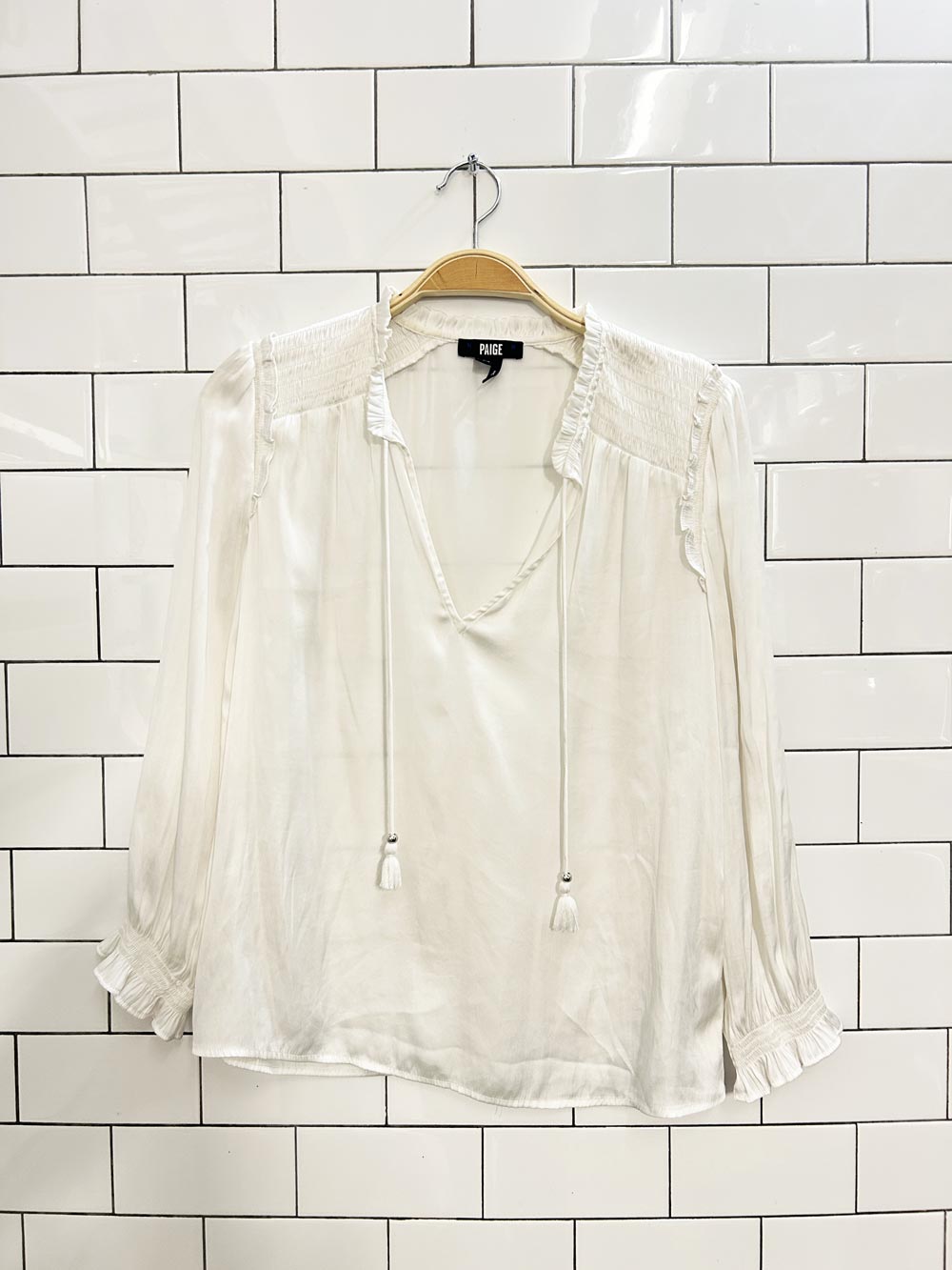 paige kaylynn satin painters blouse - good market thrift store