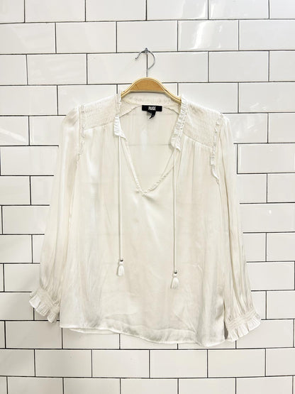paige kaylynn satin painters blouse - good market thrift store