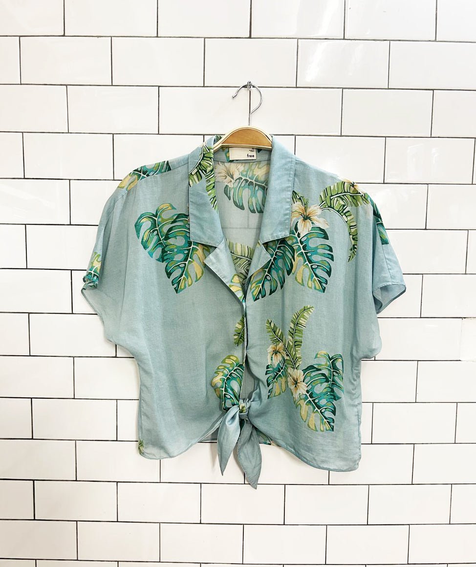wilfred free tropical tie front blouse | aritzia - good market thrift store
