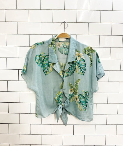 wilfred free tropical tie front blouse | aritzia - good market thrift store