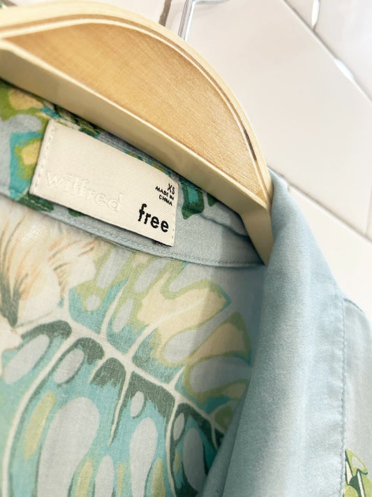 wilfred free tropical tie front blouse | aritzia - good market thrift store