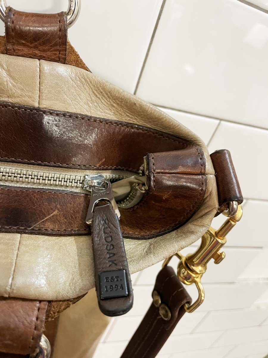 rudsak two tone lived - in leather tote bag - good market thrift store