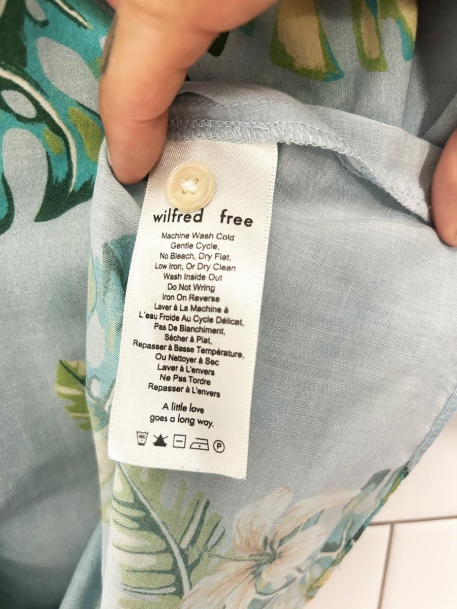 wilfred free tropical tie front blouse | aritzia - good market thrift store