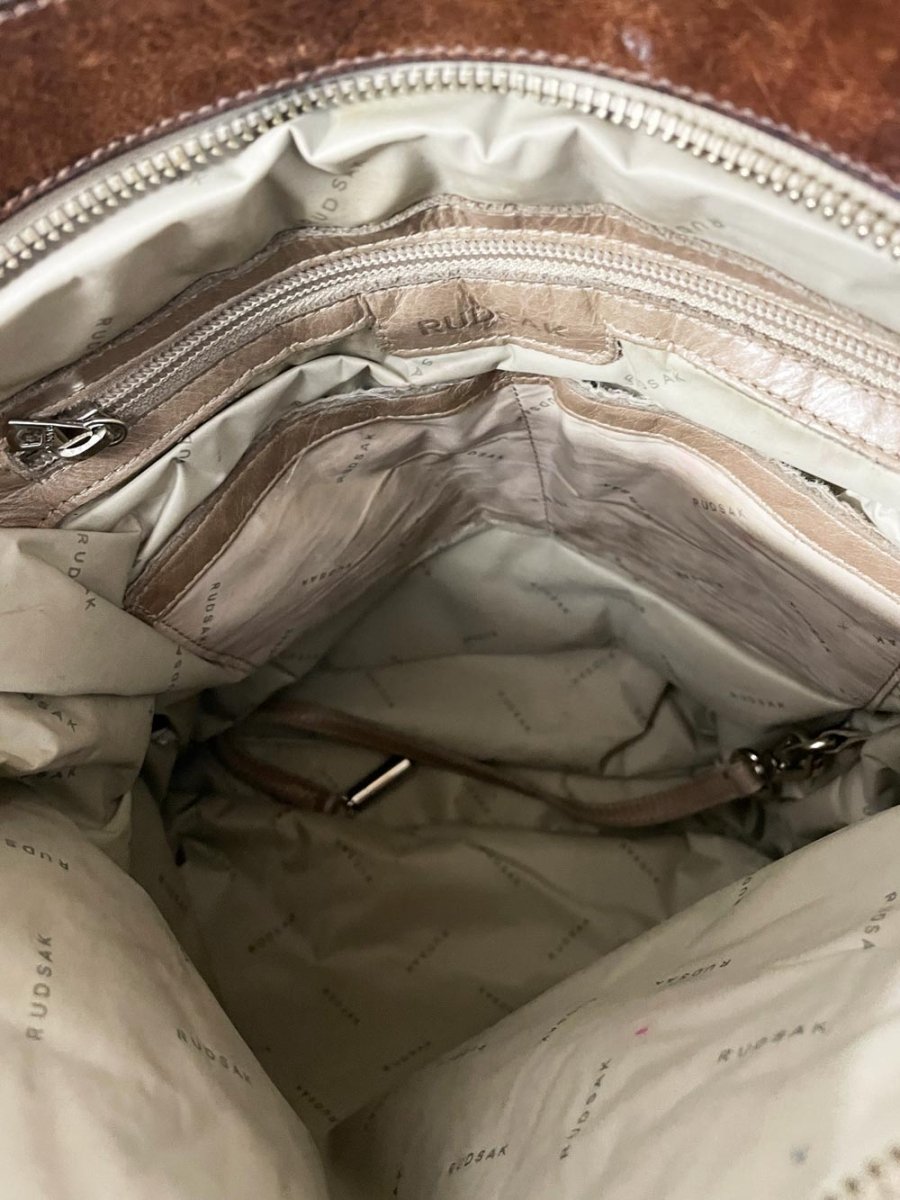 rudsak two tone lived - in leather tote bag - good market thrift store