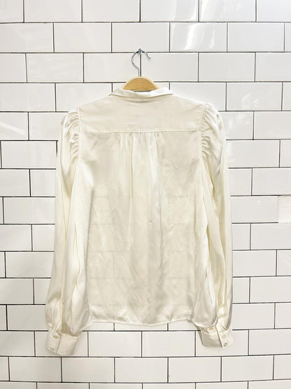 frame gillian puff shoulder silk blouse - good market thrift store